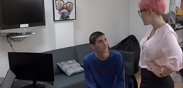  Horny ladyboss loves banging young job candidates
